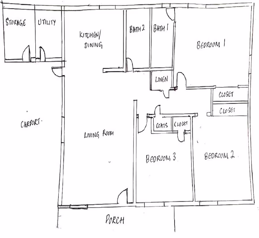 Free pencil sketch floor plan